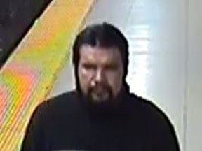 Security camera image of suspect in alleged assault at Finch Station on Oct. 19.