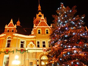 Stratford City Hall takes on a seasonal glow at this time of year. (Handout)