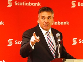 Ontario Finance Minister Charles Sousa speaks with Scotiabank and partners at the Sheraton Centre in downtown Toronto on Tuesday November 18, 2014. (Michael Peake/Toronto Sun)