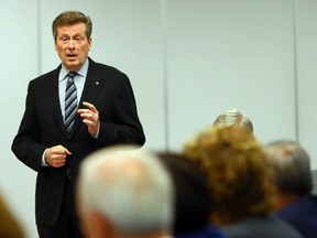Mayor-elect John Tory speaks during his transition council meeting at Metro Hall in Toronto on Thursday, November 13, 2014. (Dave Abel/Toronto Sun)