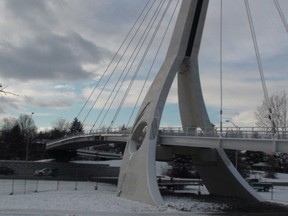 After years of headaches, the Airport Pkwy. pedestrian bridge opened to the public on Nov. 29, 2014. JON WILLING/OTTAWA SUN