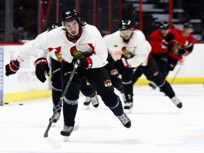 Mika Zibanejad is moving back to the wing Thursday against the Predators. (Errol McGihon/Ottawa Sun)