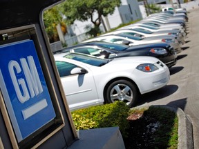 Chevrolet cars are seen at a GM dealership in Miami, Fla., in this file photo taken August 12, 2010. (REUTERS/Carlos Barria)
