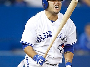 With Russell Martin now in the fold, the Jays will try to move catcher Dioner Navarro. If they're unsuccessful, he may end up DH-ing and catching some games for the club next season. (Michael Peake/Toronto Sun)