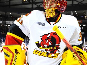 Belleville Bulls goalie Charlie Graham boasts the top save percentage in the OHL. (Aaron Bell/OHL Images)
