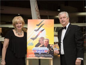 John Williams and his wife Heather co-star at the outgoing Mayor of Quinte West's roast held at the National Air Force Museum of Canada in Trenton, Ont. Thursday, Nov. 21, 2014.  - Photo by Brad Denoon/National Air Force Museum of Canada