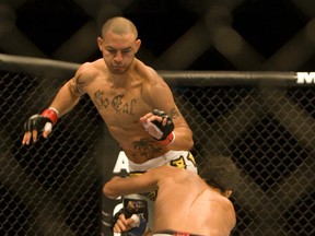 Cub Swanson (top) enters UFC Fight Night: Austin on Saturday as the No. 2-ranked fighter in the lightweight division. He will take on Frankie Edgar in the headlining fight. (Jack Boland/QMI Agency/Files)