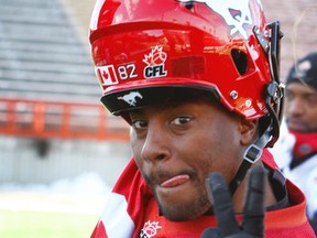 Stampeders SB Nik Lewis says he's using a dream he had about Eskimos DE Odell Willis to motivate him in the West final. (Jim Wells, QMI Agency)
