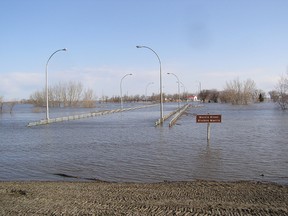 The flooded Morris Bridge in 2011.