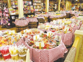 Dozens of barrels of classic candy satisfy sweet tooths at Mast General Store on South Gay St. in Knoxville. The massive old time emporium with a well-worn wooden floor features more than 500 varieties of candy including old time classics such as Squirrel Nut Zippers, Cow Tales, and black licorice pipes. (WAYNE NEWTON, Special to QMI Agency)