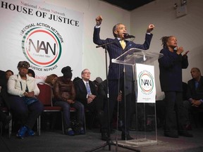 Reverend Al Sharpton speaks about the death of Akai Gurley at the National Action Network in the Harlem borough of New York November 22, 2014.  REUTERS/Carlo Allegri