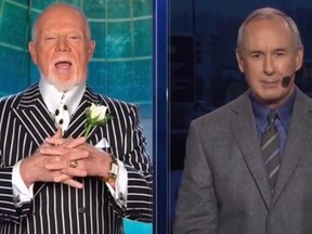 Don Cherry and Ron MacLean appear on Coach's Corner on Saturday. (CBC via YouTube)