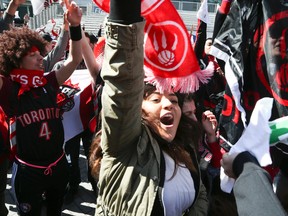 Raptors fans are getting a reputation for being some of the best in the NBA. They were certainly loud in Cleveland on Saturday. (Veronica Henri/Toronto Sun)