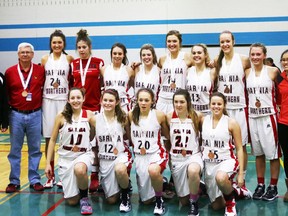 The Northern Vikings won bronze at the OFSAA 'AAA' girls basketball championship. Back row from left are assistant coaches Lindsay Nield and Mark Woodhouse, Carmen Handy, McKinley Carey, Jessica Shaw, Maddi Basso, Lauren Handy, Claire Dechet, Nicole Bus, Brianne Ferguson, Grace McClure, and head coach John Thrasher. Front row from left are Abby Whiteye, Skyla Minaker, Stephanie Shaw, Marissa Mara and Sammie Brimmer. Absent is Caroline Adamski. (Submitted photo)