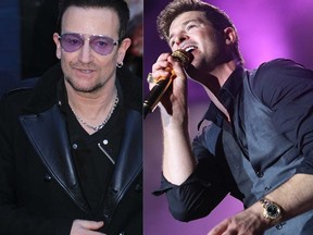 Bono and Robin Thicke (WENN.COM)
