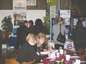 Some of the many exhibit booths at the Network Huron event.