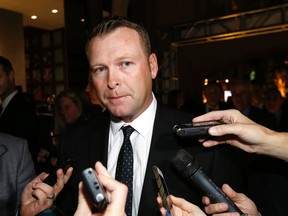 Martin Brodeur is seen here on the red carpet during the Hockey Hall of Fame's Class of 2014 induction ceremony in Toronto on Nov. 17, 2014. Brodeur, a free agent looking to play one more season, will skate with the Blues beginning on Friday. (Craig Robertson/QMI Agency)