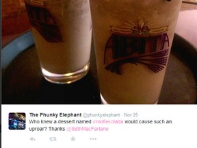 The Phunky Elephant Gastropub in New York pulled this milkshake, they dubbed the 'Roofie Colada' from their menu. (twitter.com/phunkyelephant)