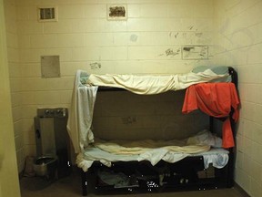 Photos obtained by the London Free Press show a cell at the Elgin Middlesex Detention Centre.