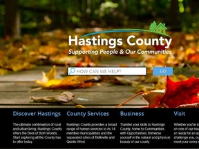 hastings county website screenshot
