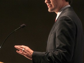 Justin Trudeau spoke at a downtown luncheon in Winnipeg Friday, Nov. 28, 2014.