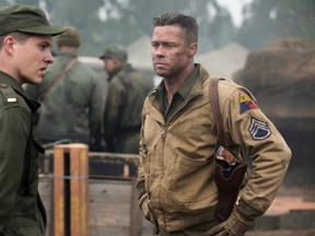 Logan Lerman, left, and Brad Pitt star in Sony Pictures' "Fury."