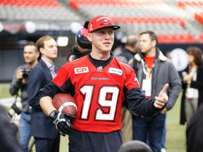 Calgary Stampeders quarterback Bo Levi Mitchell, during the final walkthrough at BC Place in Vancouver, BC on Saturday November 29, 2014, ahead of the 102nd CFL Grey Cup. (Al Charest/QMI Agency)