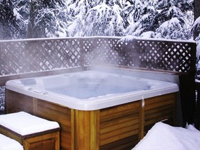 winter hot tub