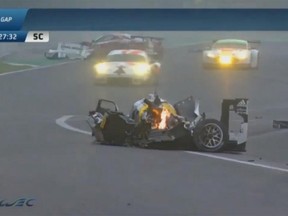 Former F1 driver Mark Webber was involved in a high-speed crash that left him "bruised and concussed" at the World Endurance series race in Brazil on Sunday. (YouTube.com)