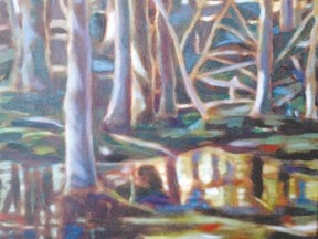 Sifton Bog, by Ilona Burghardt and Fathoms Below by Sheri Cappa are part of the Christmas exhibition and sale at Masonville Public Library?s Sifton Room until Dec. 27.
