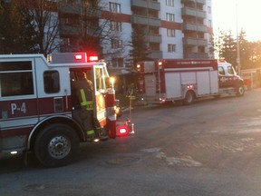 A contaminant suspected to be pepper spray caused firefighters to evacuate some tenants of the Balmoral Apartments on Bruce Avenue on Monday.