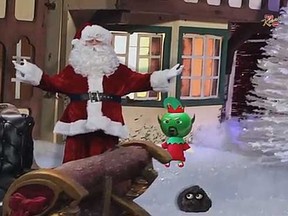 Jimmy Kimmel plays Santa Claus in The Killers' Christmas song "Joel The Lump of Coal." (YouTube screen shot)