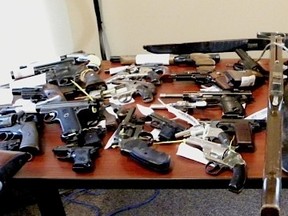 These firearms were surrendered to police. (Handout)