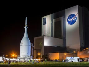The Orion capsule is moved at Kennedy Space Center in Florida, Nov. 11, 2014. (MIKE BROWN/Reuters)
