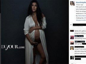 Kourtney Kardashian posted this photo of herself for her DuJour magazine photoshoot. (kourtneykardash/Instagram)