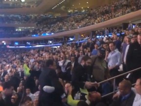 Brooklyn Nets superfan Jeffrey Gamblero was ejected from Madison Square Garden on Tuesday after being accused of using his prosthetic leg as a weapon. (via Instagram)