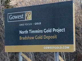 The Gowest project is located about 40 kilometers north of the built up area of Timmins. It can be accessed off Highway 655 North. A public open house was held in Timmins this week as part of the approvals process for Gowest's Bradshaw Gold prospect north of Timmins. Timmins Times LOCAL NEWS photo by Len Gillis.