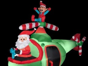An inflatable helictoper Santa, available at Home Depot. (The item stolen may not be exactly as shown.)