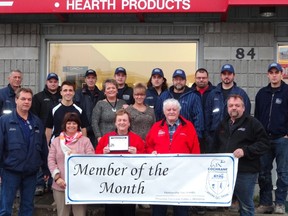 The staff of Gerry's Enterprises pose with Cochrane Board of Trade after being chosen as Member of the Month.