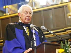 Montreal Canadiens legend Jean Beliveau receives an honourary degree from Queen's University In June 2008. (Whig-Standard file photo)