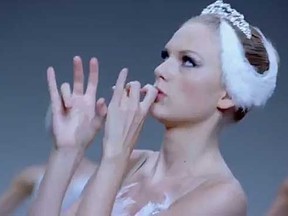 Taylor Swift in her video for "Shake It Off" (YouTube screen shot)