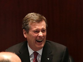 Mayor John Tory at the second day of the new Toronto city council meeting on Wednesday December 3, 2014. (Michael Peake/Toronto Sun)