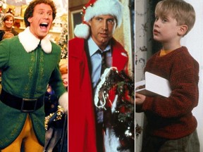 From left: Will Ferrell in Elf, Chevy Chase in National Lampoon’s Christmas Vacation, and Macaulay Culkin in Home Alone. (Handout photos)