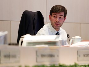 A bearded Edmonton mayor Don Iveson listens to amendments to the city's capital budget at city hall in downtown Edmonton, AB on Monday, December 1, 2014. TREVOR ROBB/EDMONTON SUN/QMI AGENCY