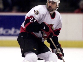 Former Sudbury Wolves standout Jamie Rivers, seen here with the Ottawa Senators during a Feb. 25, 2001 game, would replay his time with the Wolves in a heartbeat and still considers his time in Sudbury the best of his career.