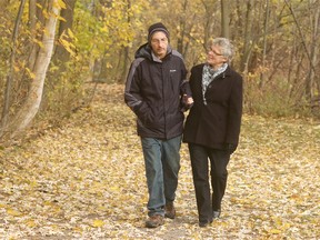Karen and Jack Gillespie still enjoy walks together. One of their favourite spots is Merritt Island in Welland, Ont. The couple have always held hands, but now Karen holds Jack's hand to make sure he stays on the trail and doesn't wander away. (CHERYL CLOCK/QMI Agency)