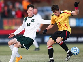 Campbellford native Jay Chapman (10) is in line for the NCAA's highest men's soccer award. (Michigan State Athletics photo)