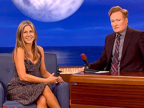 Jennifer Aniston and Conan O'Brien (TBS photo)