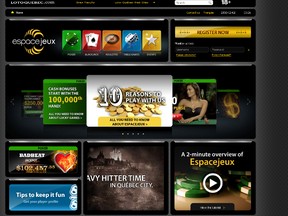 Loto-QuebecÕs online gambling portal, launched the week of Nov. 30, 2010, offers poker, blackjack, Monopoly and other games. (Loto-Quebec)