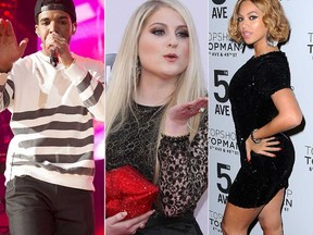 Drake, Meghan Trainor and Beyonce (WENN.COM)